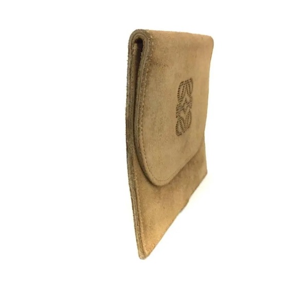 LOEWE Anagram Suede Leather Coin Case - Picture 2 of 8
